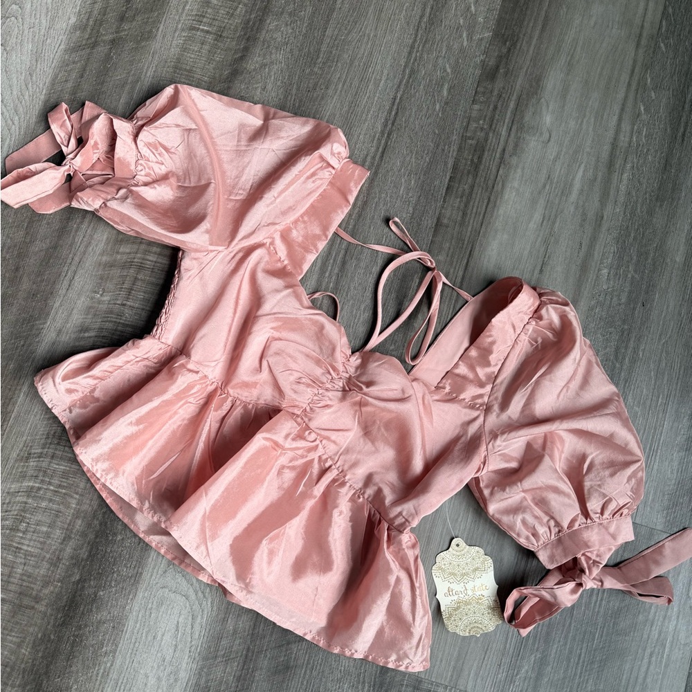 Altar'd State Blush Puff Sleeve Top